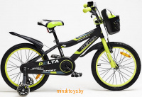 Велосипед двухколёсный - Delta Sport 16" (зелёный/черный) - Minsktoys.by