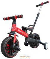 Беговел-велосипед TF-05RED детский 3 в 1 с родительской ручкой, Delanit 