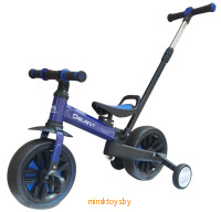 Беговел-велосипед TF-05BLUE для детей 3 в 1 с родительской ручкой, Delanit 